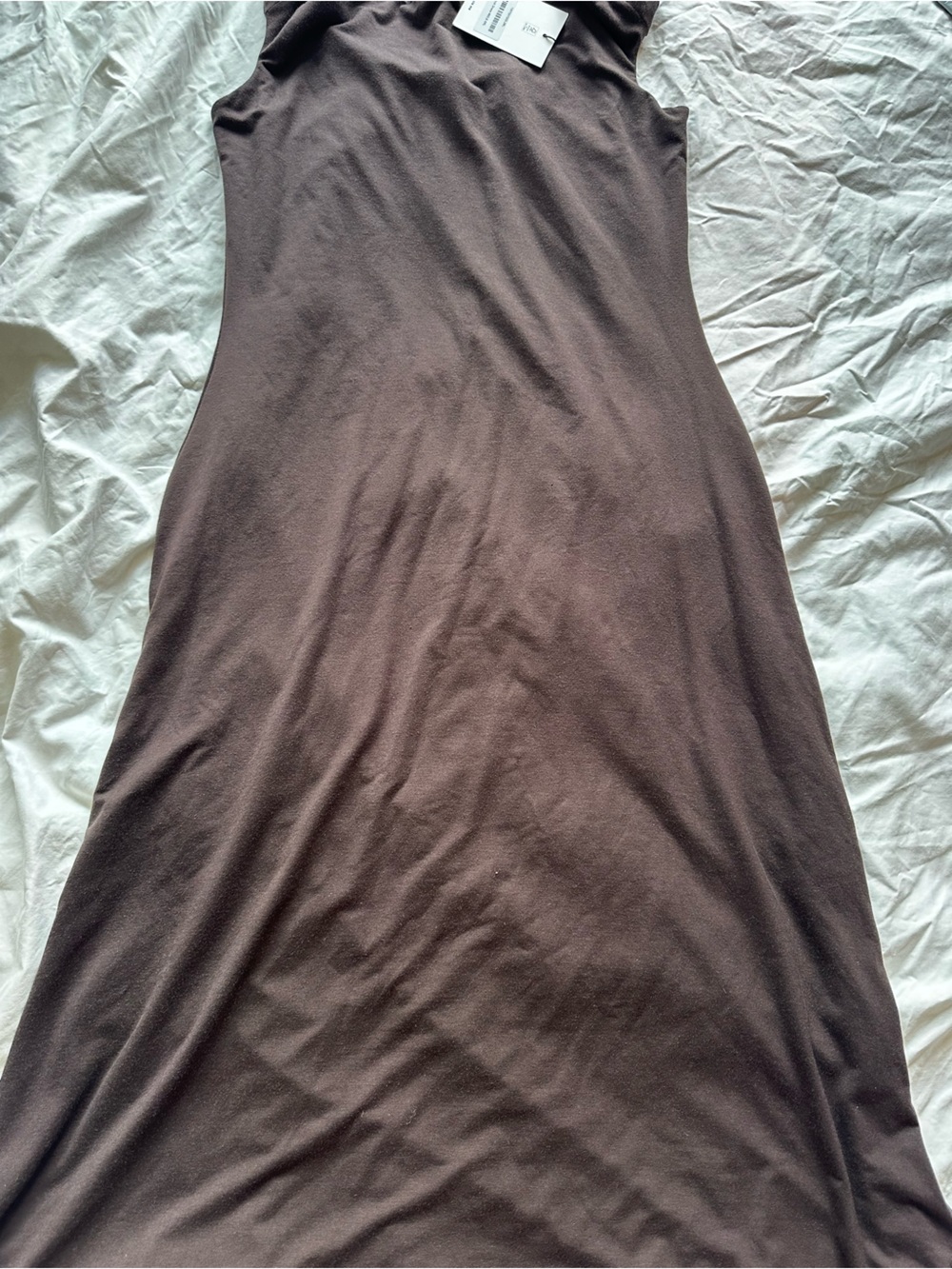 Reformation Contemporary Milo Knit Midi Dress Brown Size XL Brand New With Tags - Picture 8 of 9